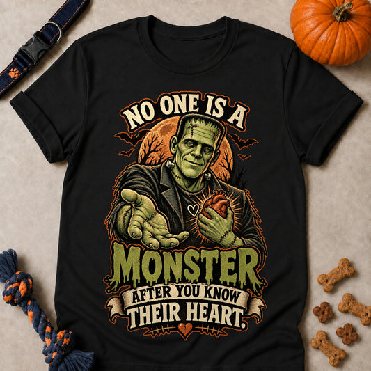 No One Is A Monster After You Know Their Heart Colored Print T-Shirt - Black - Brooke & Belle