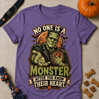 No One Is A Monster After You Know Their Heart Colored Print T-Shirt - Heather Purple - Brooke & Belle
