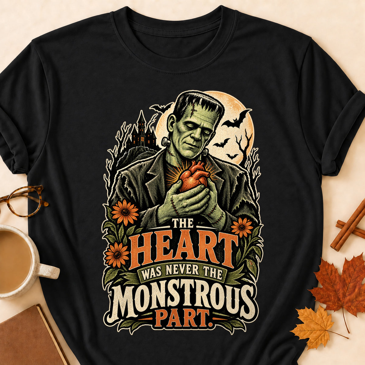 The Heart Was Never The Monstrous Part Colored Print T-Shirt - Black - Brooke & Belle