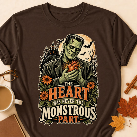 The Heart Was Never The Monstrous Part Colored Print T-Shirt - Dark Chocolate - Brooke & Belle