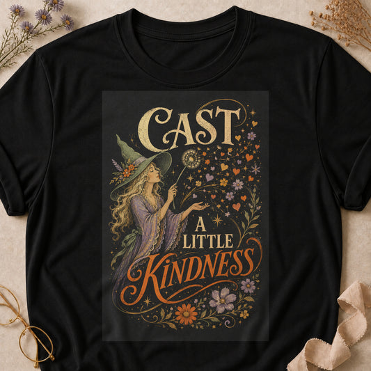 Cast A Little Kindness Colored Print T-Shirt - Black - Brooke & Belle