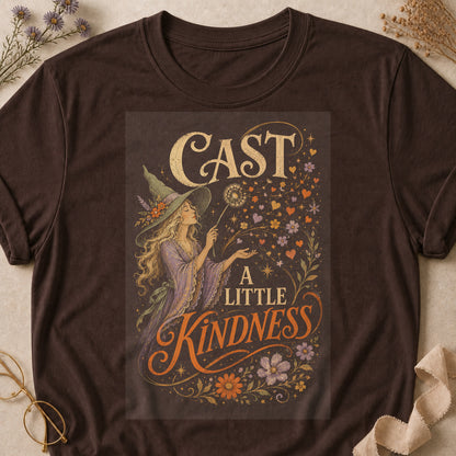 Cast A Little Kindness Colored Print T-Shirt - Dark Chocolate - Brooke & Belle