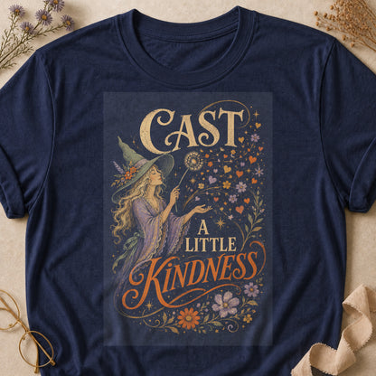 Cast A Little Kindness Colored Print T-Shirt - Heather Navy - Brooke & Belle
