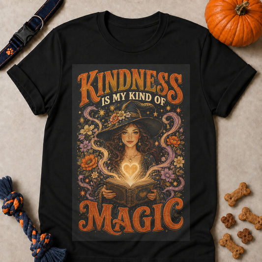 Kindness Is My Kind Of Magic Colored Print T-Shirt - Black - Brooke & Belle