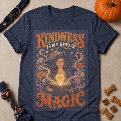 Kindness Is My Kind Of Magic Colored Print T-Shirt - Heather Navy - Brooke & Belle