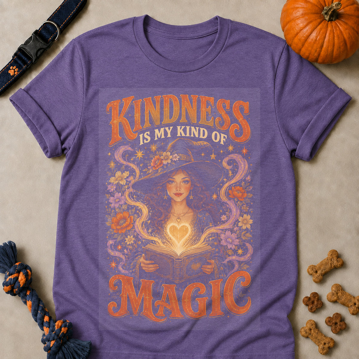 Kindness Is My Kind Of Magic Colored Print T-Shirt - Heather Purple - Brooke & Belle