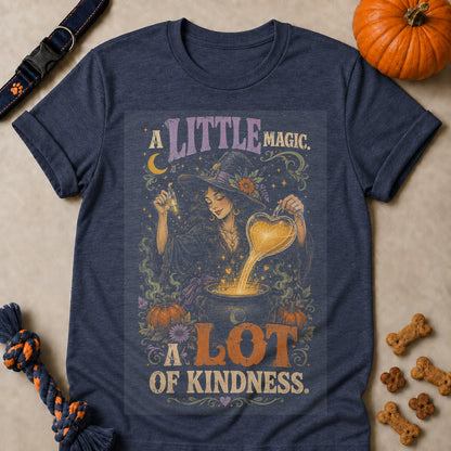 A Little Magic. A Lot Of Kindness Colored Print T-Shirt - Heather Navy - Brooke & Belle