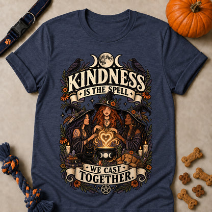 Kindness Is The Spell We Cast Together Colored Print T-Shirt - Heather Navy - Brooke & Belle