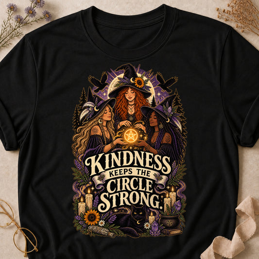 Kindness Keeps The Circle Strong Colored Print T-Shirt - Black - Brooke & Belle