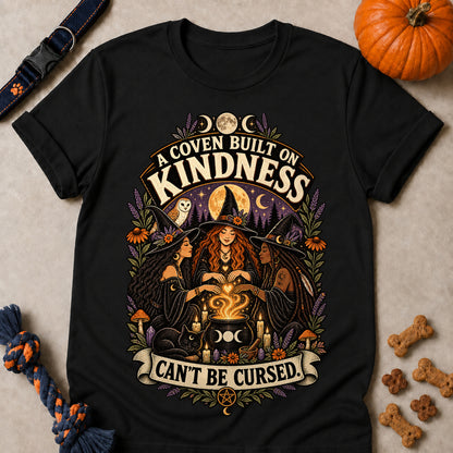 A Coven Built On Kindness Can't Be Cursed Colored Print T-Shirt - Black - Brooke & Belle