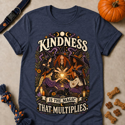 Kindness Is The Magic That Multiplies Colored Print T-Shirt - Heather Navy - Brooke & Belle