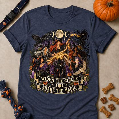 Widen The Circle. Share The Magic Colored Print T-Shirt - Heather Navy - Brooke & Belle