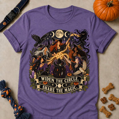 Widen The Circle. Share The Magic Colored Print T-Shirt - Heather Purple - Brooke & Belle