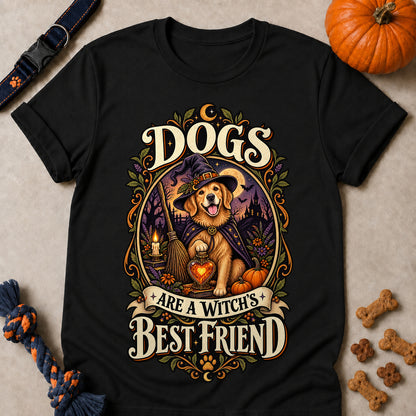 Dogs Are A Witch's Best Friend Colored Print T-Shirt - Black - Brooke & Belle