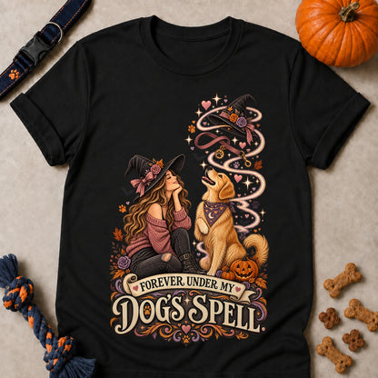Forever Under My Dog's Spell Colored Print T-Shirt - Black - Brooke & Belle
