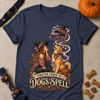 Forever Under My Dog's Spell Colored Print T-Shirt - Heather Navy - Brooke & Belle