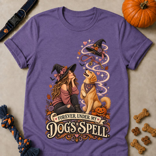 Forever Under My Dog's Spell Colored Print T-Shirt - Heather Purple - Brooke & Belle