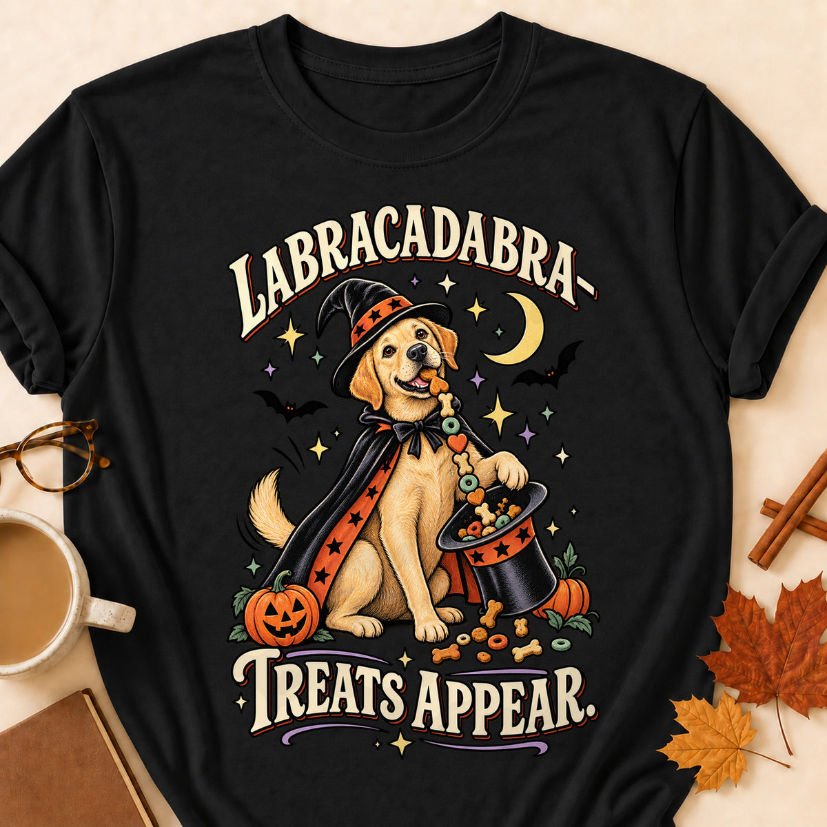 Labracadabra! Treats Appear Colored Print T-Shirt - Black - Brooke & Belle