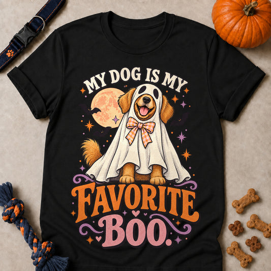 My Dog Is My Favorite Boo Colored Print T-Shirt - Black - Brooke & Belle