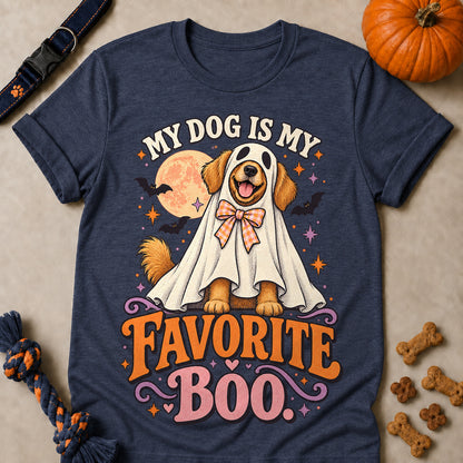 My Dog Is My Favorite Boo Colored Print T-Shirt - Heather Navy - Brooke & Belle