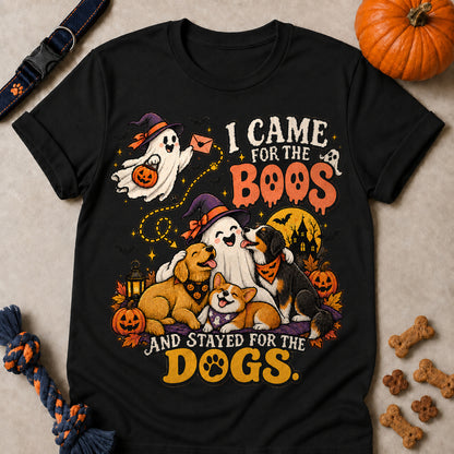I Came For The Boos And Stayed For The Dogs Colored Print T-Shirt - Black - Brooke & Belle