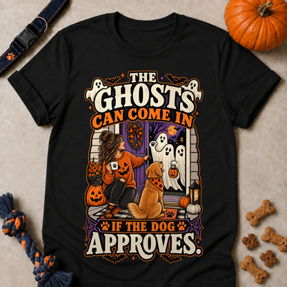 The Ghosts Can Come In If The Dog Approves Colored Print T-Shirt - Black - Brooke & Belle