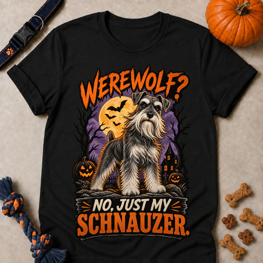 Werewolf? No, Just My Schnauzer Colored Print T-Shirt - Black - Brooke & Belle
