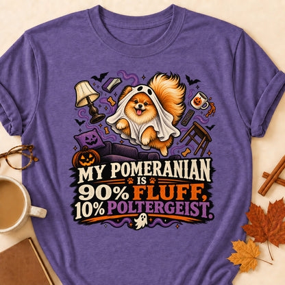 My Pomeranian Is 90% Fluff, 10% Poltergeist Colored Print T-Shirt - Heather Purple - Brooke & Belle
