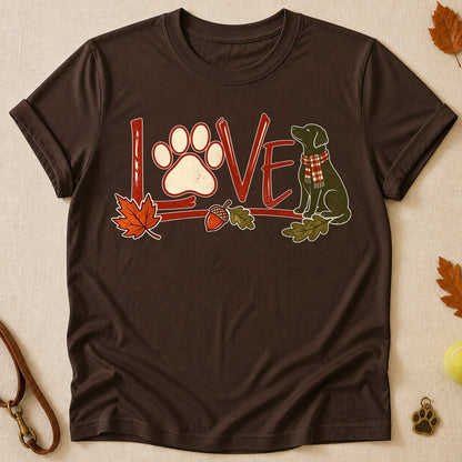 Love Paw Fall Colored Print T-Shirt - Dark Chocolate - Brooke & Belle