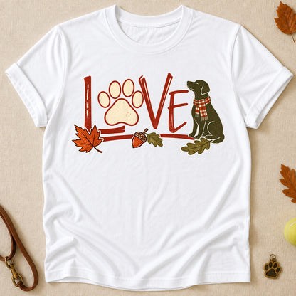 Love Paw Fall Colored Print T-Shirt - White - Brooke & Belle