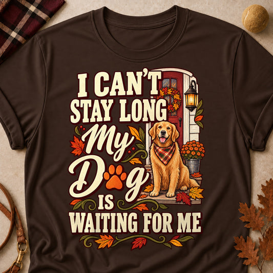 Dog Is Waiting For Me Fall Colored Print T-Shirt - Dark Chocolate - Brooke & Belle