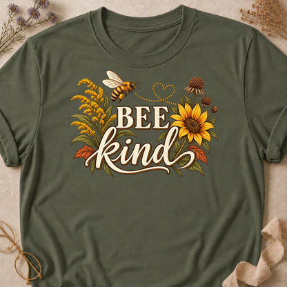 Bee Kind Fall Colored Print T-Shirt - Military Green - Brooke & Belle
