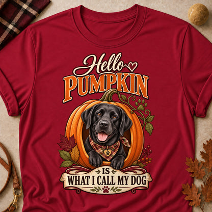 Hello Pumpkin Dog Colored Print T-Shirt - Cardinal Red - Brooke & Belle