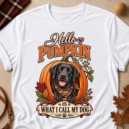 Hello Pumpkin Dog Colored Print T-Shirt - White - Brooke & Belle