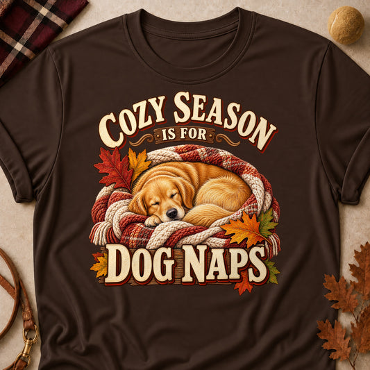 Cozy Season Dog Naps Colored Print T-Shirt - Dark Chocolate - Brooke & Belle