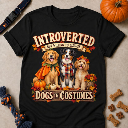 Introverted Dogs Costumes Colored Print T-Shirt - Black - Brooke & Belle