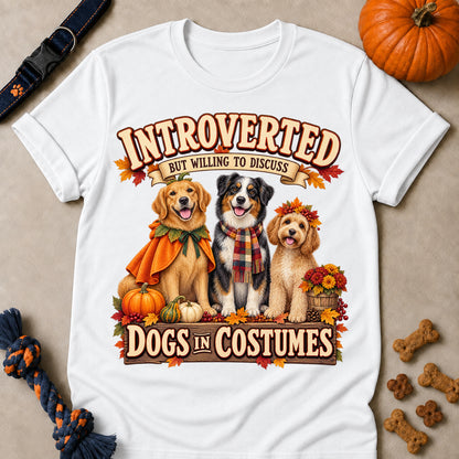 Introverted Dogs Costumes Colored Print T-Shirt - White - Brooke & Belle