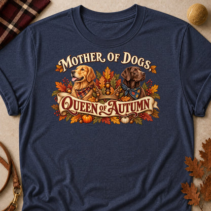 Mother Dogs Queen Autumn Colored Print T-Shirt - Heather Navy - Brooke & Belle
