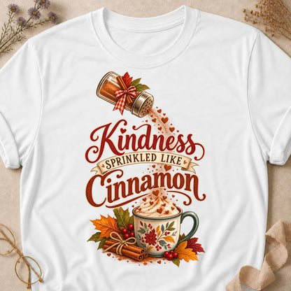Kindness Cinnamon Colored Print T-Shirt - White - Brooke & Belle