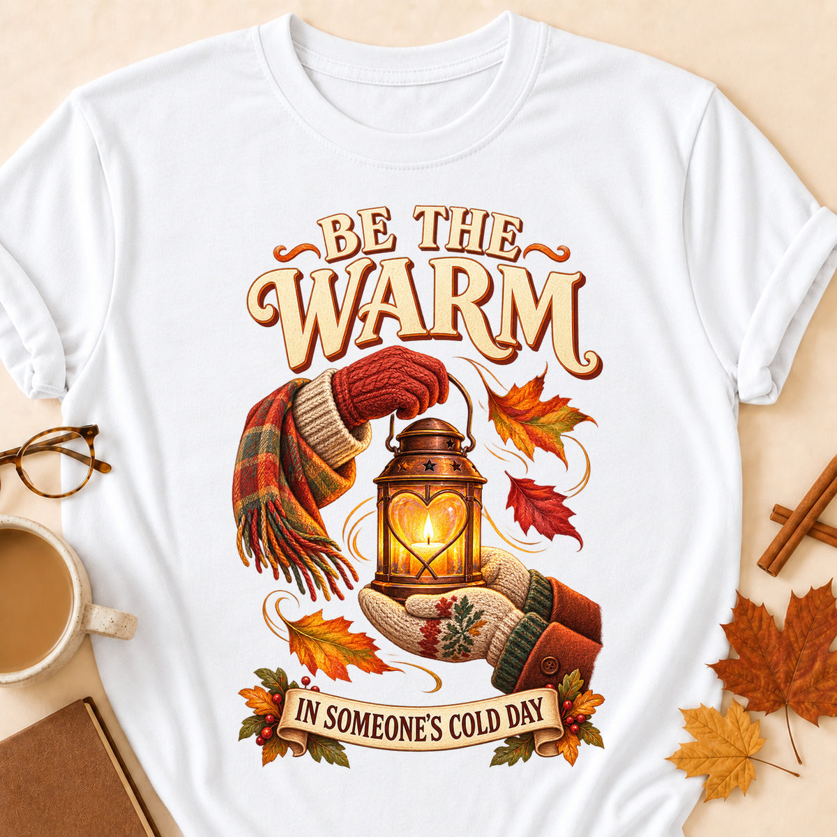 Be The Warm Colored Print T-Shirt - White - Brooke & Belle