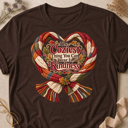 Coziest Wear Kindness Colored Print T-Shirt - Dark Chocolate - Brooke & Belle