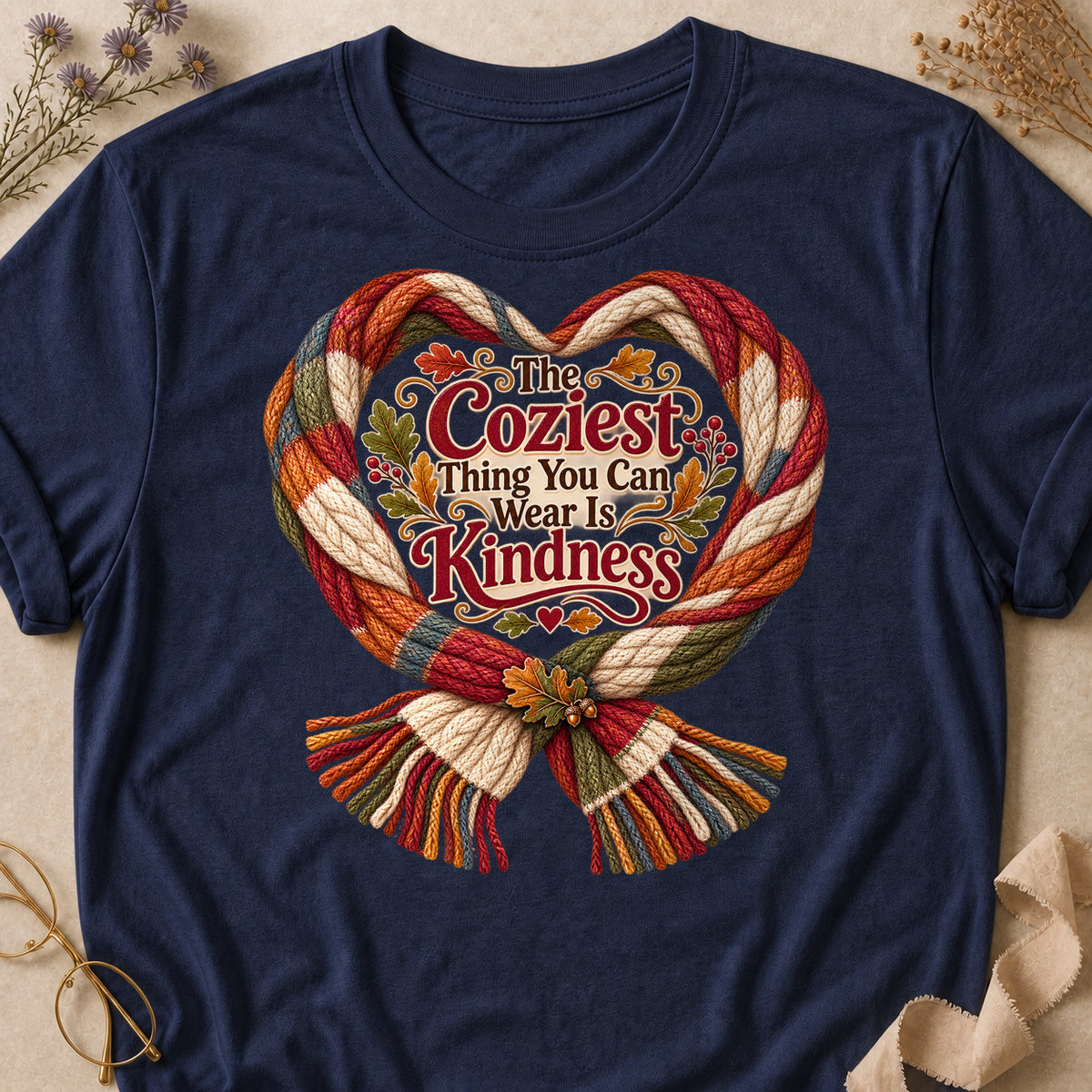 Coziest Wear Kindness Colored Print T-Shirt - Heather Navy - Brooke & Belle