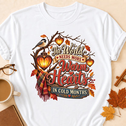 Warm Hearts Cold Months Colored Print T-Shirt - White - Brooke & Belle