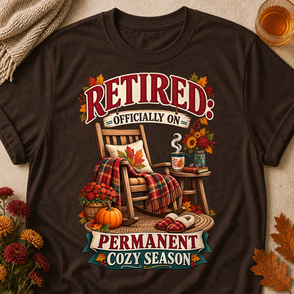 Retired Permanent Cozy Season Colored Print T-Shirt - Dark Chocolate - Brooke & Belle