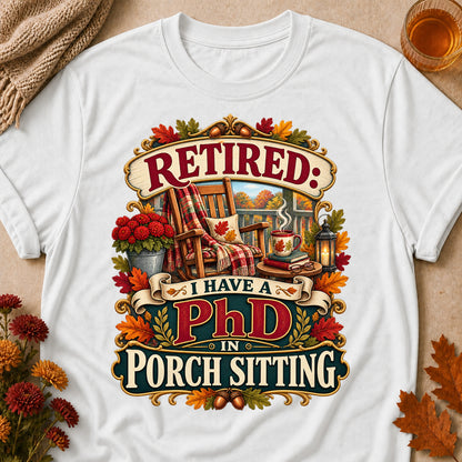 PhD Porch Sitting Colored Print T-Shirt - White - Brooke & Belle