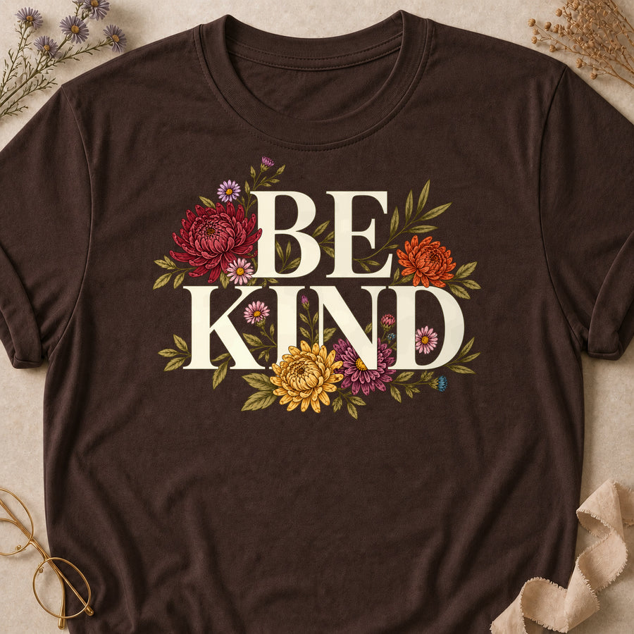 Be Kind Fall Colored Print T-Shirt