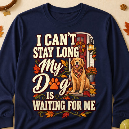 Dog Is Waiting For Me Fall Colored Print Long Sleeves - Navy - Brooke & Belle
