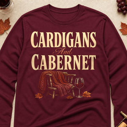 Cardigans And Cabernet Fall Colored Print Long Sleeves - Maroon - Brooke & Belle