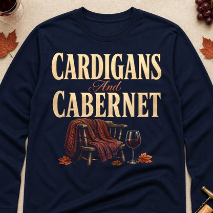 Cardigans And Cabernet Fall Colored Print Long Sleeves - Navy - Brooke & Belle
