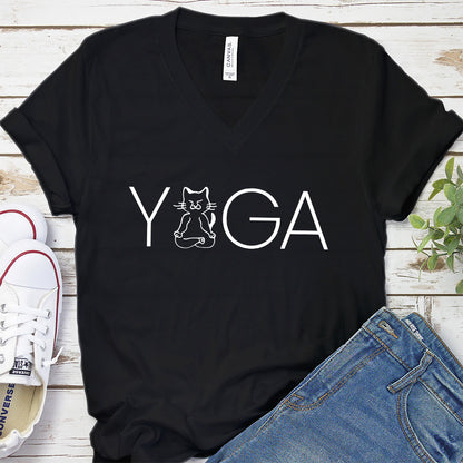 Cat Yoga V-neck